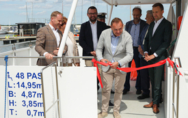 Galeria aktualności Elektryczny tramwaj wodny otrzymał imię. &bdquo;Bańtka&rdquo; wypłynęła na Zatokę Pucką 5