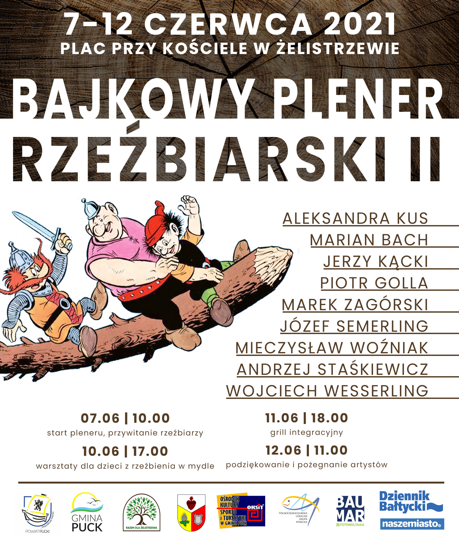 plakat promujący wydarzenie "Plener rzeźbiarski w Żelsitrzewie"
