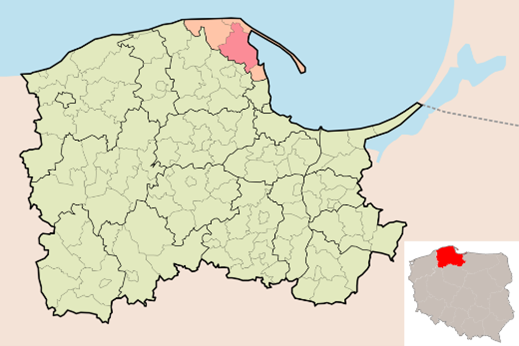 powiat pucki na&nbsp;mapie polski