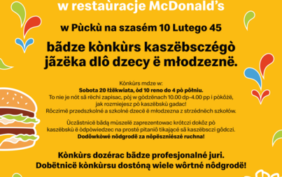 Zdjęcie do Sprawdź sw&oacute;j język kaszubski z McDonald's Puck